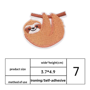 Offre Spéciale léger Chenille brodé 3D paresseux patchs facile à transporter dessin animé amusant Animal enfants chapeaux anglais lettre Alphabet - Product Image 2