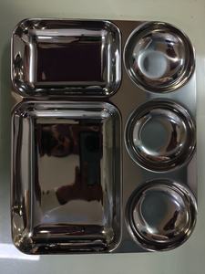 Bandeja de cena con compartimento reutilizable de acero inoxidable, acabado de espejo duradero, antiadherente, respetuoso con el medio ambiente, plato para servir alimentos para restaurantes - Product Image 3