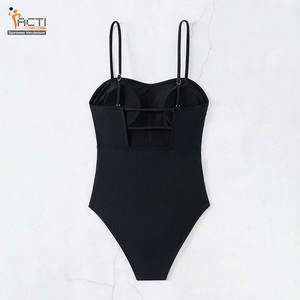 Traje de baño de mujer transpirable con contraste de color cómodo Traje de baño sostenible sin costuras - Product Image 2