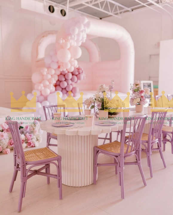 Stylish Rattan Party Table and Chairs for Kids - Durable & Safe