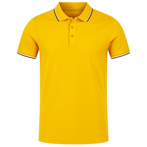 เสื้อโปโลแขนสั้นสำหรับผู้ชายเสื้อโปโลผ้าฝ้ายถักระบายอากาศแบบกำหนดเองขายส่ง - Product Image 1
