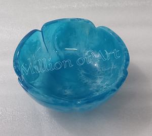 ชามเสิร์ฟเรซินสีน้ำอควาดีไซน์ใหม่ทำด้วยมือขัดเงามากมีรูปทรงและสีตามสั่ง - Product Image 2