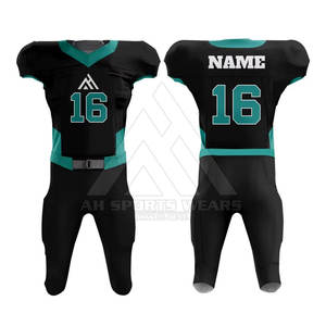 ชุดฟุตบอลอเมริกันสำหรับผู้ชายผ้าโพลีเอสเตอร์แห้งเร็วผ้าโพลีเอสเตอร์100% สีพื้น - Product Image 2