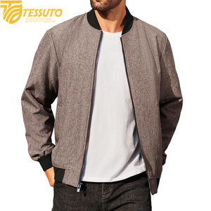 Blouson aviateur zippé léger et extensible de coupe décontractée pour homme - Product Image 2