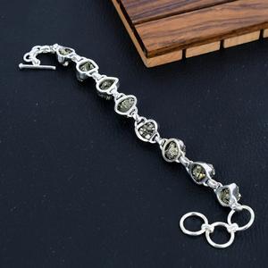 สร้อยข้อมือเงินแท้ 925 ชุบทอง ประดับด้วยไพไรต์ดรูซี่ งานแฮนด์เมด ดีไซน์ทันสมัย สำหรับทุกเพศ เหมาะเป็นของขวัญ - Product Image 4