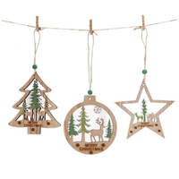 Ornement de maison en bois personnalisé, accessoires de noël, décorations, décoration en bois découpée au Laser