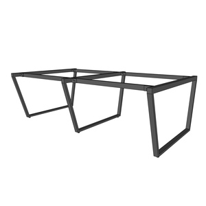 Ensemble de 4 pièces de base de table en métal au design industriel Trapez Concept 240x120mm, assemblage requis pour bureau et table à manger - HCTC021 - Product Image 2