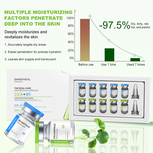 Ampolla de ácido hialurónico B5 Sanendi OEM para el rostro, Heartleaf, para una piel radiante y luminosa, set de cuidado de la piel micronizado, 10 viales - Product Image 6