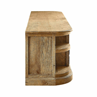 Armoire de rangement moderne en bois de manguier massif pour salon, 2 portes, design mid-century, extensible, multi-usage pour hôpital, hôtel