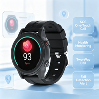 Reloj Inteligente 4G para Personas Mayores |   Localizador GPS con Detección de Caídas, Llamada de Emergencia SOS, Resistente al Agua IP67, de Silicona, para el Cuidado de la Salud de Personas Mayores, con Función de Contestar Llamadas