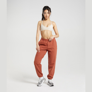 Women's Casual Cotton Fleece Sweat Pants Elastic High Waistband Ankles Color Block <b>Trousers</b> for <b>Winter</b> OEM Service Available - Product Image 4