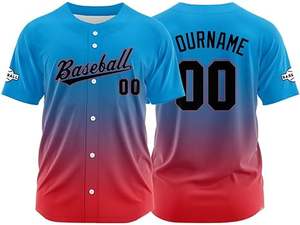 Camiseta de Béisbol Sublimada Personalizada MICR@TECH SPORTS, Color Degradado, Manga Corta, Cuello en V, Uniforme de Softbol para Jóvenes y Adultos - Product Image 2