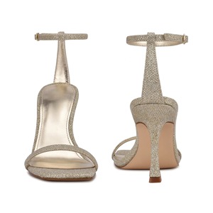 2025 nuevas Sandalias de tacón grueso personalizadas verano champán brillo sandalias boda zapatos de novia punta cuadrada sandalias de mujer con plataforma - Product Image 3