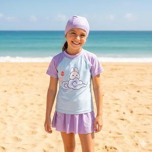 Micro maillot de bain une pièce pour femmes de haute qualité Nylon-Spandex imperméable à l'eau séchage rapide 4 voies extensible tissu imprimé jupe bas OEM - Product Image 6