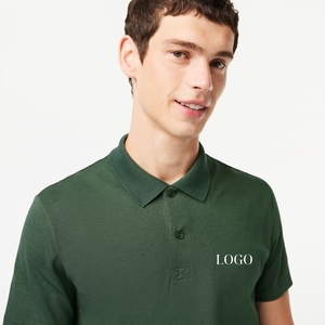 Nouveau polo américain de haute qualité en coton et bambou avec panneaux supérieurs en tissu pour hommes, grande taille - Product Image 3