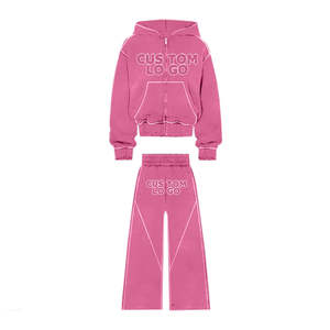 Conjunto de Sudadera con Capucha y Pantalones Deportivos Anchos con Pedrería en la Cintura Doble Personalizado, Chándal Holgado Extra Grande para Hombre - Product Image 5