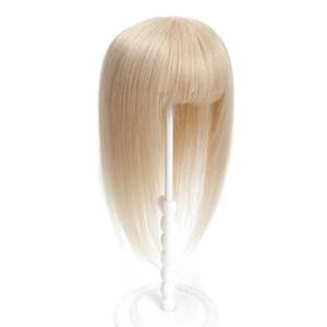 ท็อปเปอร์ผมแท้ยุโรปแบบเรมี่ พร้อมหน้าม้า ฐานไหม สีบลอนด์แชมเปญ # 51 - Product Image 1