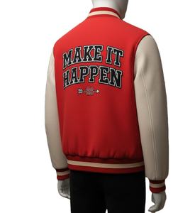 Chaqueta Varsity de Invierno Impermeable y Transpirable de Alta Calidad al por Mayor para Hombre, con Mangas de Piel de Oveja y Parches con Logotipo Personalizado - Product Image 4