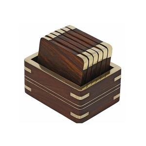 Posavasos de té redondos de madera oscura con estampado de Mandala de estilo europeo, Juego de 4 con tamaños de 3,5 pulgadas para decoración del hogar - Product Image 4