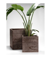 Pot Bunga Kayu Logam Bulat Warna Emas Laris Manis, Pot Tanam Lantai Dalam Ruangan, Display Taman Vintage Modern, Stand Galvanis, Grosir Rumah Tangga