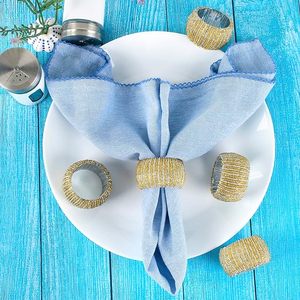 แหวนผ้าเช็ดปากลูกปัดพลาสติกแก้วทรงกลมขนาดใหญ่สำหรับตกแต่งงานปาร์ตี้โต๊ะรับประทานอาหารการชุมนุมของครอบครัวทุกวันการตกแต่งบนโต๊ะที่ยอดเยี่ยม - Product Image 4