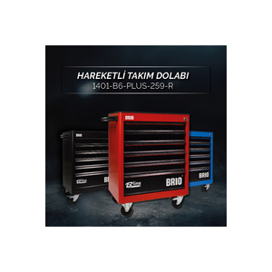 Movable 6-Drawer Lockable <b>Tool</b> Cart 259-Piece Red Stainless Steel Workshop <b>Cabinet</b> - Product Image 1