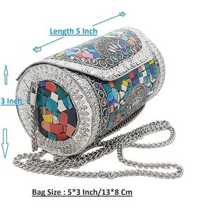 Sac à main en mosaïque de perles de luxe haut de gamme avec un attrait de la mode exclusif pour les fiançailles et les fonctions nuptiales à prix de gros - Product Image 2