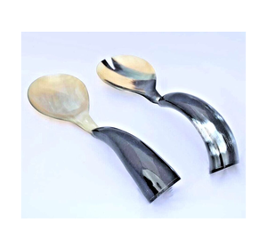 ช้อนส้อมและช้อนตักไวน์ทรงเขาควายไม่เหมือนใครมีด้ามจับดีไซน์ล่าสุดพิมพ์ลายส้อมและช้อนสำหรับกาแฟชาไวน์ - Product Image 4