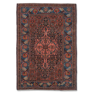 Alfombra Kiaan Grande de Lana Anudada a Mano, Rectangular, con Medallón Abstracto Rojo Naranja para el Hogar - Paem-317, para Entrada, Pasillo, Sala de Estar - Product Image 1