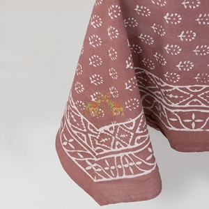 Mantel de Algodón con Estampado Floral Dabu Hecho a Mano en India, Estilo Rústico Campestre para Mesa de Comedor, para Uso Doméstico - Product Image 5