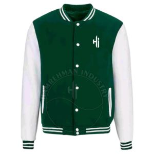 Blouson universitaire d'hiver pour homme de haute qualité OEM, personnalisé avec chenille gaufrée sur le devant, séchage rapide, respirant, écologique, en coton, vente en gros - Product Image 2