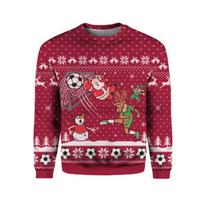 Wholesale Custom Made Printed Crewneck <b>Christmas</b> Knitted Lined Casual Winter <b>Sweatshirt</b> Custom Logo Eco-Friendly High Quality - Product Image 1