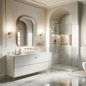 Elegantes accesorios de baño de mármol blanco, fregaderos de lujo, accesorios para bañeras, el mejor precio para una belleza atemporal duradera para villas - Product Image 1