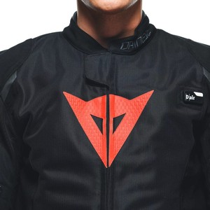 Per Dainese LS Sport D-Air Smart giacca nera rosso fluorescente per abbigliamento da moto e Auto da corsa - Product Image 6