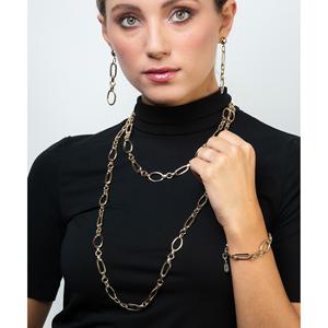 Collar largo de cadena para mujer, hecho en Italia, 84 cm, chapado en oro de 18 quilates - Product Image 2