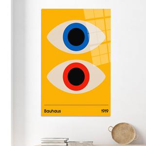 Bauhaus Eye Canvas <b>Art</b>: Bold Modernist Geometric <b>Print</b>,TEMPERED GLASS <b>ART</b> - Product Image 1