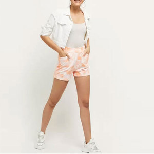 High Waist Women's Tie Dye Shorts Casual Elastic Waist Summer Beach Wear Shorts with Pockets Breathable Wholesale Lounge Shorts - Product Image 4