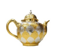 Cafetera Árabe Marroquí, Taza Cawa, Juego de Té Turco, Dallah Dorada Aislada, Metal de Alta Calidad, Ecológica, Regalo de Lujo