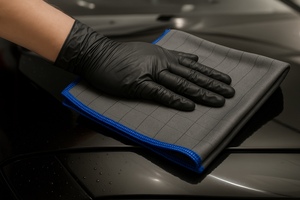 Cao cấp 380gsm bạc carbon sợi nhỏ rửa xe khăn cho cửa sổ làm sạch bằng khăn trong Seoul - Product Image 4