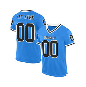 Camiseta de fútbol azul cielo de alta calidad al por mayor, camiseta de fútbol sublimada de manga corta y larga, servicio OEM disponible - Product Image 1