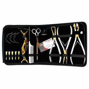 Kit de Herramientas Profesional para Extensiones de Cabello con Micro-Anillas de Oro Blanco Premium, con Estuche y Logotipo Personalizado, Alicates para Extensiones de Cabello con Cinta Adhesiva - Product Image 2