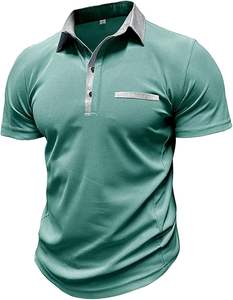 <b>High</b> Quality Custom Designed Polo <b>Shirts</b> Business Style Embroidered Logo Pattern Polyester / Cotton Knitted Polo <b>Shirt</b> for <b>Men</b> - Product Image 2