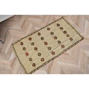 1.8x3.2 ft Kilim Vintage Rug, <b>Brown</b> Persian Turkish Rug <b>Wool</b> - Product Image 4