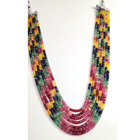7 brins de pierre multi naturelle 4-6mm Rondelle perles à facettes 575 Cts 14-16 pouces rubis émeraude saphir prix de gros US $276