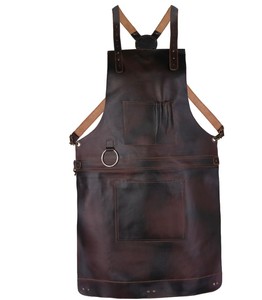 Dark Brown Full Grain Leather <b>Apron</b> Butcher <b>Apron</b> - Product Image 1
