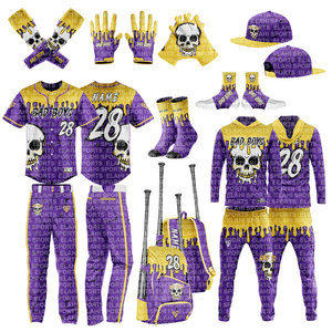 Paquete de oferta de béisbol KITS Venta al por mayor Colores personalizados Impresión digital Sublimado Antibacteriano Secado rápido Equipo adulto Reversible - Product Image 1