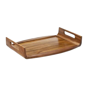 Plateau de service en bois exportateur nouveau Design plateau de service en bois avec poignée incurvée Design Fruits décoration de table - Product Image 1