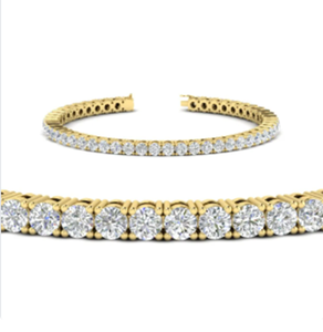 Pulsera de tenis de diamante cultivado en laboratorio de 5,00 quilates personalizable en oro amarillo de 10K 14K 18K para bodas y compromisos - Product Image 1