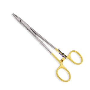 ที่จับเข็มมายอ์เฮการ์แบบใช้ซ้ำได้ 16 ซม. แหวนสีทอง เครื่องมือผ่าตัดทางการแพทย์ทำจากสแตนเลสสำหรับเย็บแผล ผู้ผลิตเวนควาร์ - Product Image 1