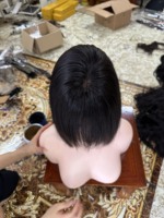 Svolna bob perruque droite 100 cheveux humains brut vietnamien vendeur de cheveux perruque bob avec bang fermeture à lacet avant perruques pour les femmes noires
